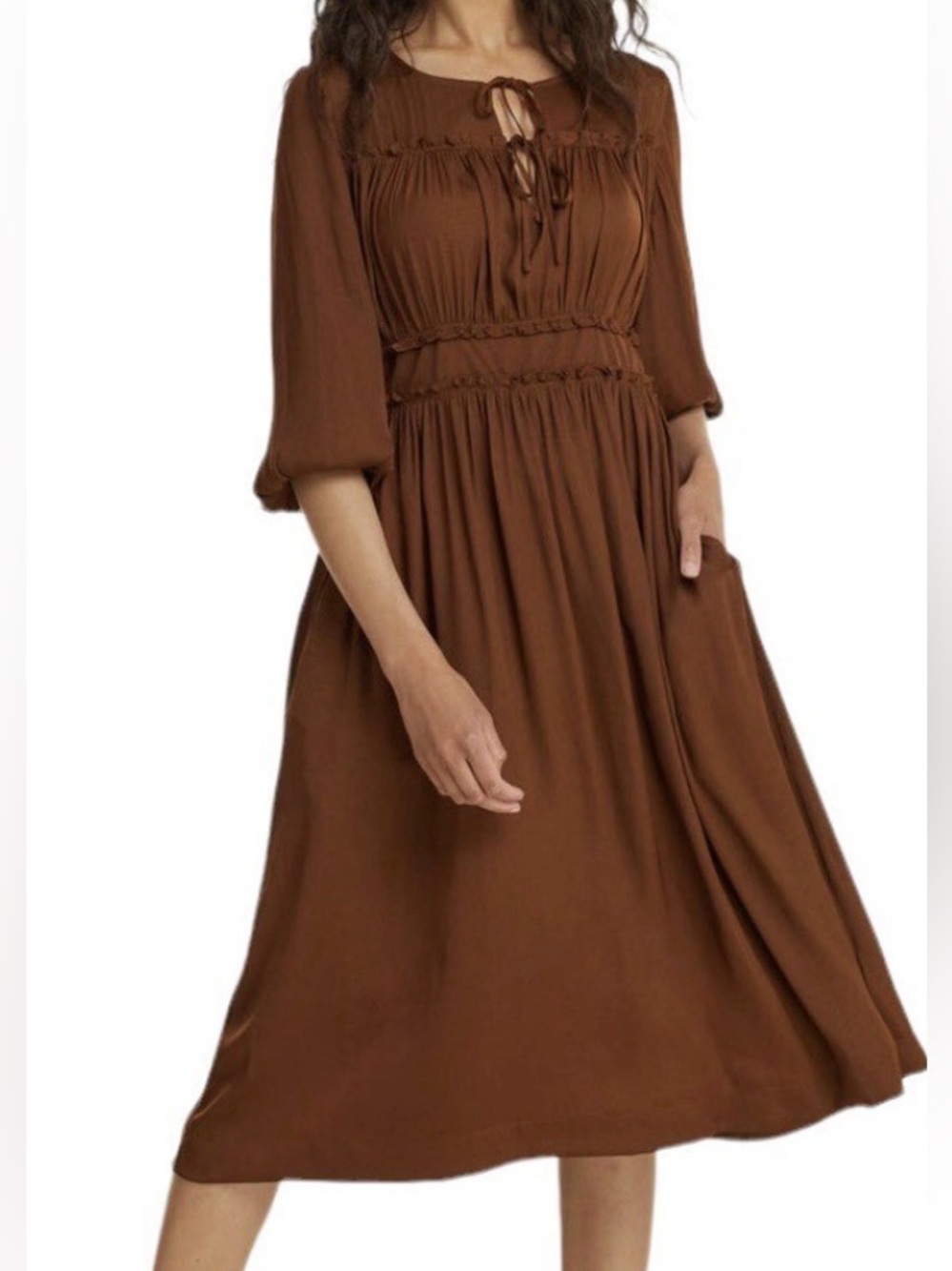Scotch & Soda Copper Silky Brown Fall Dress Size Small